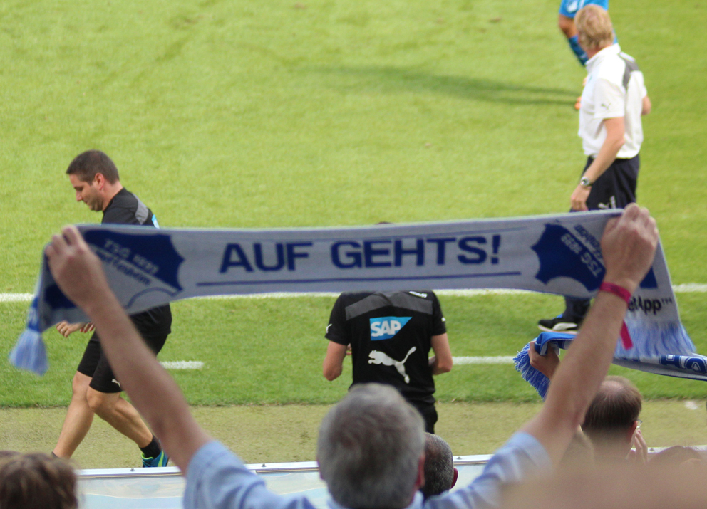 Die Stimmung in der Sinsheimer Arena soll auch am Sonntag mit dazu beitragen, dass 1899 Hoffenheim gegen Wolfsburg sein drittes Rückrundenheimspiel in Serie gewinnt. Foto: BWA