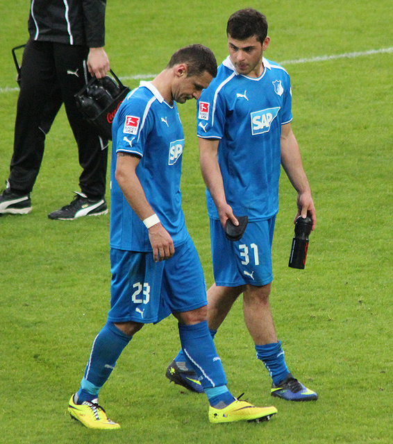 Kevin Volland (re.) im Gespräch mit Sejad Salihovic