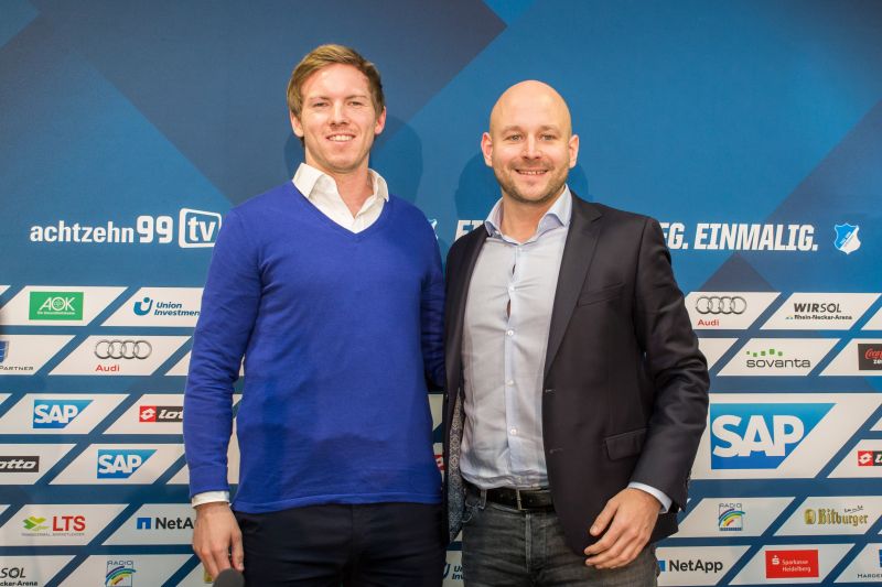 1899-Manager Alexander Rosen (re.) zusammen mit Trainer Julian Nagelsmann
