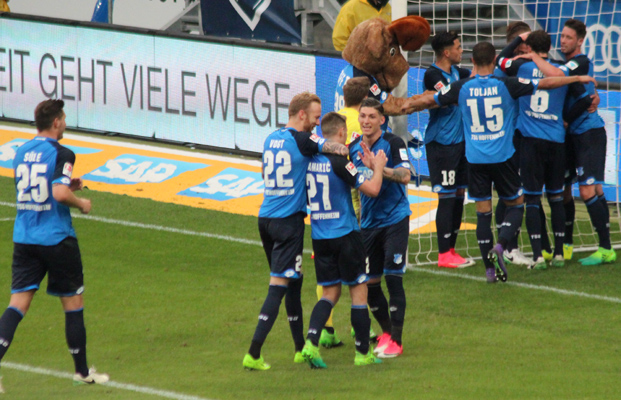Hoffenheimer Torjubel nach dem erlösenden 5:3 durch Kerem Demirbay