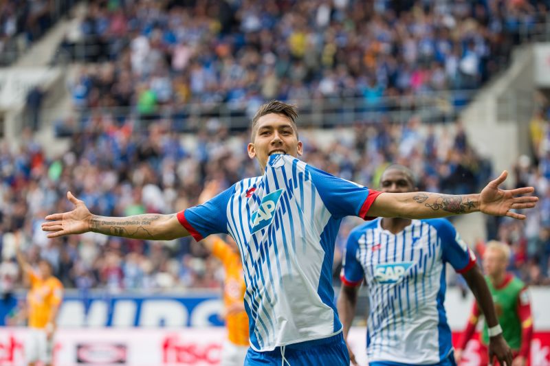 Roberto Firmino beim Torjubel im Hoffenheimer Trikot