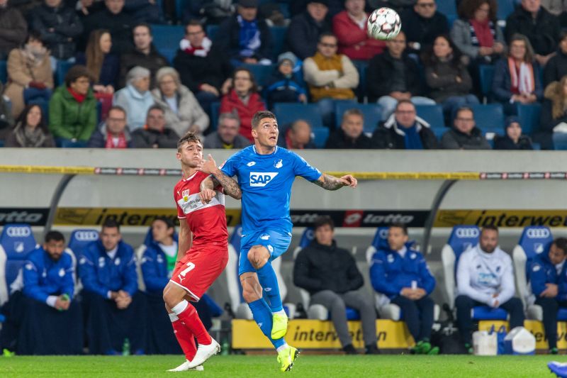 Hoffenheims Stuttgart-Leihgabe Steven Zuber (re.) wird besondesr motiviert in die Partie gehen