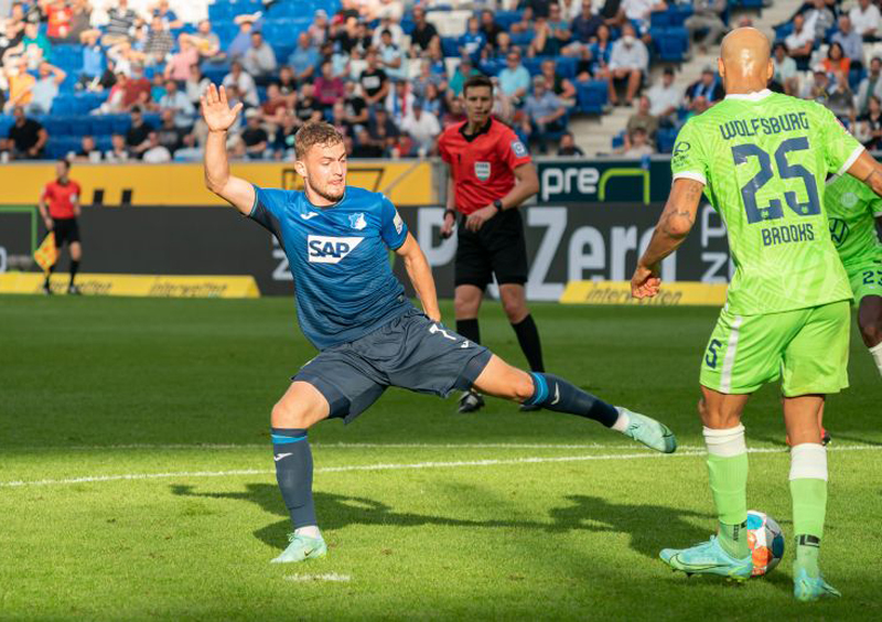 Bruun Larsen brachte nach seiner Einwechslung frischen Wind ins Hoffenheimer Spiel. Zunächst erzielte er den Ausgleich, dann war er am zweiten TSG-Treffer maßgebend beteiligt.